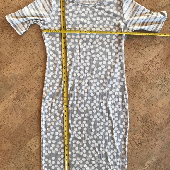 ❤️ LuLaRoe Julia dress, M, grey white dots stripes - Picture 3 of 6